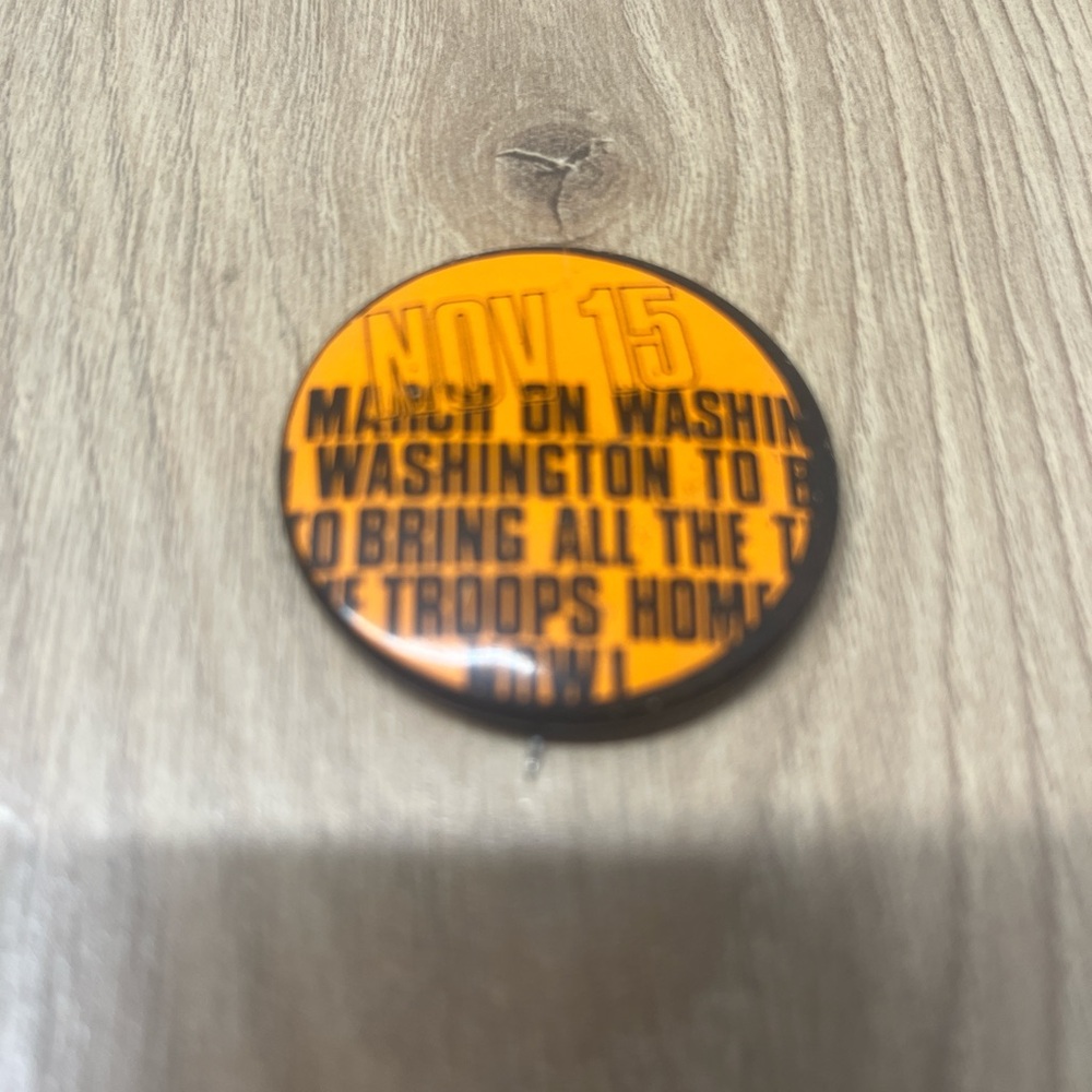 Bold Orange Nov 15 Button Pin